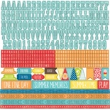 Аркуш наліпок з алфавітом Echo Park - Perfect Summer Alpha Stickers, 30x30 см