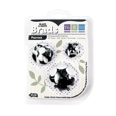 Брадсы от We R Memory Keepers - Basic Brads Painted - Black & White