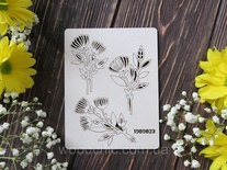 Чіпборд набір букетики листяні від WOODchic, 4, 4x7 см