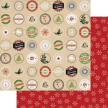 Аркуш двостороннього паперу Teresa Collins - Candy Cane Lane - Labels, розмір 30x30 см