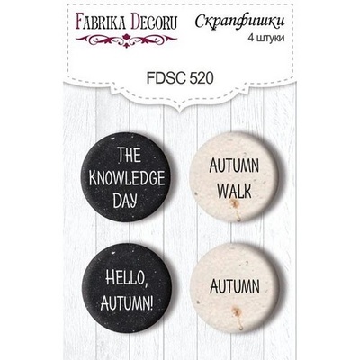 Скрап-фішки набір 4шт. Autumn botanical diary EN 520, ТМ Фабрика Декору.