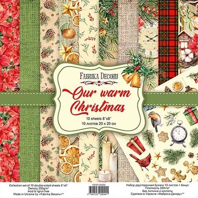 Набір скрап-паперу Our warm Christmas, ТМ Фабрика Декору