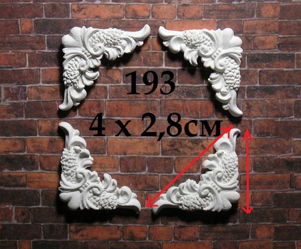 Гіпсові куточки від E.В.A., 4х2,5см, 4 шт.