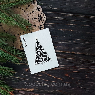 Чіпборд Ялинка 06 від WOODchic, 7x4 см