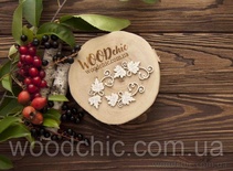 Чіпборд Набір Завитки з листям від WOODchic, 5.5 на 2.6см