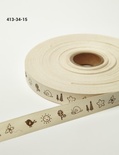 Бавовняна принтована стрічка з метеликами, сонцем від May Arts, ширина - 19 мм, довжина 90 см