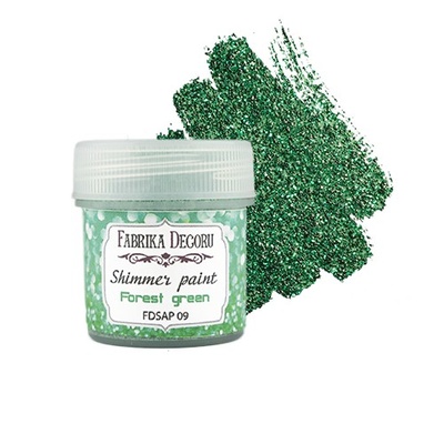 Фарба з глітером Shimmer paint, колір лісової зелень, ТМ Фабрика Декору