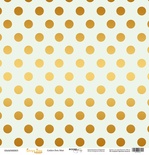 Аркуш одностороннього паперу з золотим тисненням від Scrapmir - "Golden Dots Mint" з колекції Every Day, 30x30 см