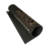 Відріз екошкіри з тисненням золотою фольгою Golden Clocks Black 50x25см, ТМ Фабрика Декору