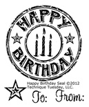 Набір акрилових штампів Technique Tuesday - Happy Birthday Seal (TT-A-HBS)