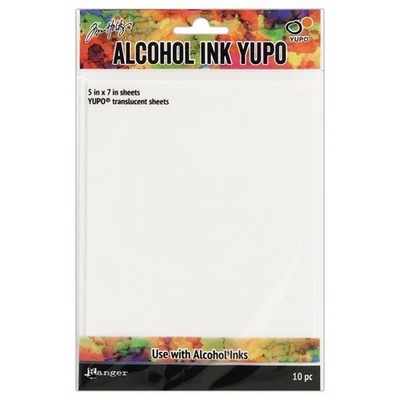 Бумага для алкогольных чернил Ranger Alcohol Ink Yupo Cardstock Translucent, прозрачная, 12.5х17.5 см, 10 листов