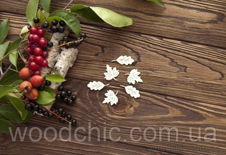 Чіпборд Набір кленове і дубове листя від WOODchic, 2.5 на 2.5см