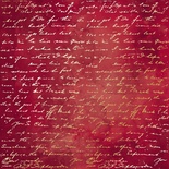 Аркуш одностороннього паперу з фольгуваннями, дизайн Golden Text Burgundy aquarelle, 30,5смx30,5см, TM Фабрика Декору