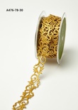 Стрічка - dhesive Fleur-de-lis Scroll - золото, ширина - 22 мм, довжина 90 см