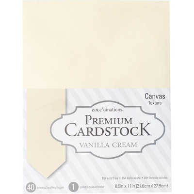 Набір кардстоку DCWV Core'dinations Value Pack Smooth Cardstock, Vanilla 21.6х27.9 см, 40 аркушів, ванільний кремовий