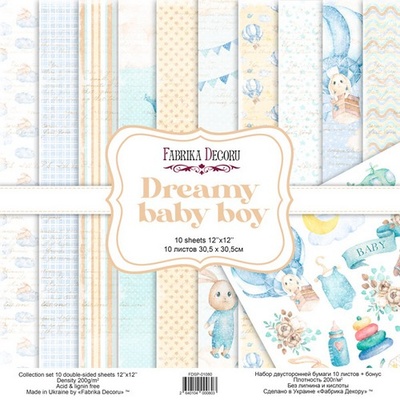 Набір скрап-паперу Dreamy baby boy 30,5x30,5см, ТМ Фабрика Декору
