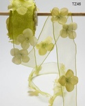 Стрічка з квітами Flowers and Pearl, колір: салат, ширина 38,1 мм, 90 см