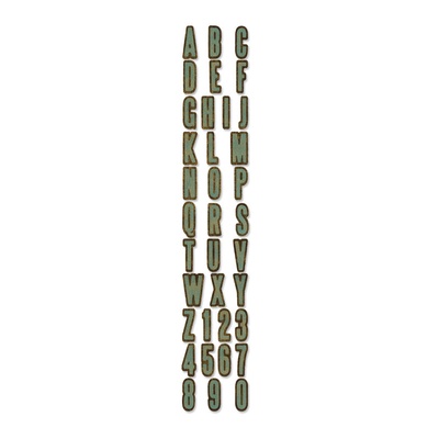 Ніж для вирубки від Sizzix - Tim Holtz - Inside Out Decorative Strip Alphabet Die - Алфавіт