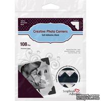 Уголки для фото Photo Corners Classic Style Self-Adhesive Photo Corners - черного цвета, 12мм, 108 шт.