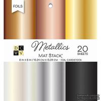 Набор фольгированного кардстока от DCWV - Metallics Foil Solid, 15х15 см, 6 цветов, 20 листов