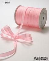 Лента GGRAIN/STITCHED EDGE, цвет PINK/WHITE, ширина 9,5мм, длина 90см