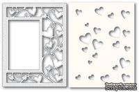 Нож и маска  от Poppystamps - Ribbon Heart Sidekick Frame and Stencil