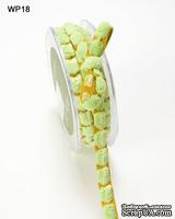 Лента CHENILLE/CENTER DOT, цвет GOLD/CELERY, ширина 9,5мм, длина 90см