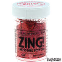 Пудра для эмбоссинга c глиттером, красная, RED Glitter Embossing Powder 1oz - ScrapUA.com