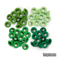 Люверси - WeRM - Aluminum Green, 60 штук, 4 зелених кольори