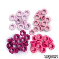 Люверси - WeRM - Aluminum Pink, 60 штук, 4 рожевих кольори