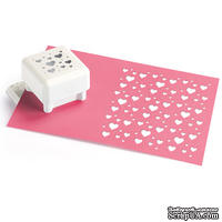 Фигурный дырокол для всей страницы Martha Stewart - Heartbeat Pattern Punch All Over the Page - Сердечки - ScrapUA.com