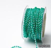 Нить с бусинкам от May Arts - TEAL GREEN, 4 мм, цвет зеленый, длина 90 см