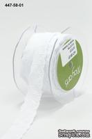 Кружево - шитье  от May Arts - White Broderie Anglasise/ eyelet trim May Arts Ribbon, 16 мм, цвет белый, длина 90 см