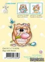 Акриловый штамп от LeCreaDesign - Clearstamp Owlie´s Owl011 Pipa with flower - Сова с цветочком