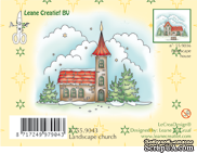 Акриловый штамп от LeCreaDesign - Clearstamp Winter landscape church - Зимний пейзаж с церковью