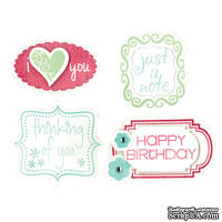 Лезвия и штампы от Sizzix - Framelits Die Set 8PK w/Stamps - Birthday & Frames