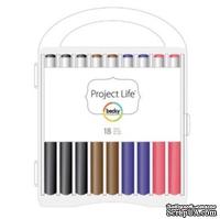 Набор ручек для журналинга Project Life by Becky Higgins - Project Life Journaling Pen Set - 18 Pack w/ Storage Case - ScrapUA.com