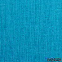 Дизайнерский картон с фактурой льна Sirio tela turchese, размер: 30х30 см, цвет: голубой, плотность: 290 г/м2, 1 шт