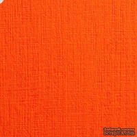 Дизайнерский картон с фактурой льна Sirio tela arancio, 30х30, оранжевый, 290 г/м2, 1 шт