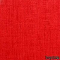 Дизайнерский картон с фактурой льна Sirio tela lampone, 30х30, красный, 290 г/м2