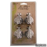 Металлические ножки для комодов и коробочек Tim Holtz - Ideaology - Foundations Box Feet, 4 штуки