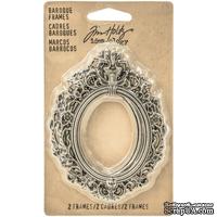 Набор металлических украшений-рамочек -  Advantus - Tim Holtz Ideaology - Baroque Frames, 2 шт.