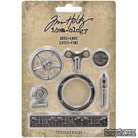 Набор металлических украшений Tim Holtz - Idea-Ology Metal Odds & Ends, 7 штук