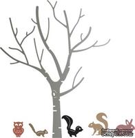 Нож для вырубки от Cheery Lynn Designs - Birch Tree with Cute Critters - ScrapUA.com