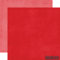 Лист двусторонней бумаги от Echo Park - Red/Pink Distressed Solid Paper, 30x30 см - ScrapUA.com