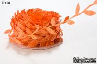 Лента LEAVES, цвет ORANGE, 90см  (дина листика 12 мм) - ScrapUA.com