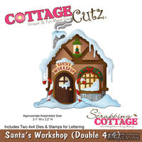Лезвие CottageCutz - Santa's Workshop, 2 штуки 10х10 см и штампы с буквами