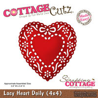 Лезвие CottageCutz - Lacy Heart Doily, 10х10 см