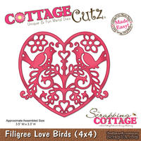 Лезвие CottageCutz - Filigree Love Birds, 10х10 см