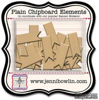 Набор фигурок из чипборда Jenni Bowlin Mini Chipboard Pieces - Flag, 24 штуки